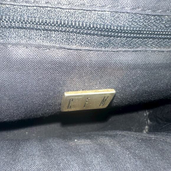 Vintage CEM Black Woven Leather Crossbody Bag Made in Brazil Braided Strap C E M - Picture 7 of 11